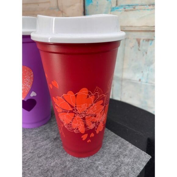 NIB Collectable Starbucks 2020 Valentines Re-useable Hot Cups (Set of 6) - Picture 7 of 14